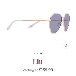 NEW Liu White Calacatta Gold Premium Polymer Acetate Frames Aviator Sunglasses